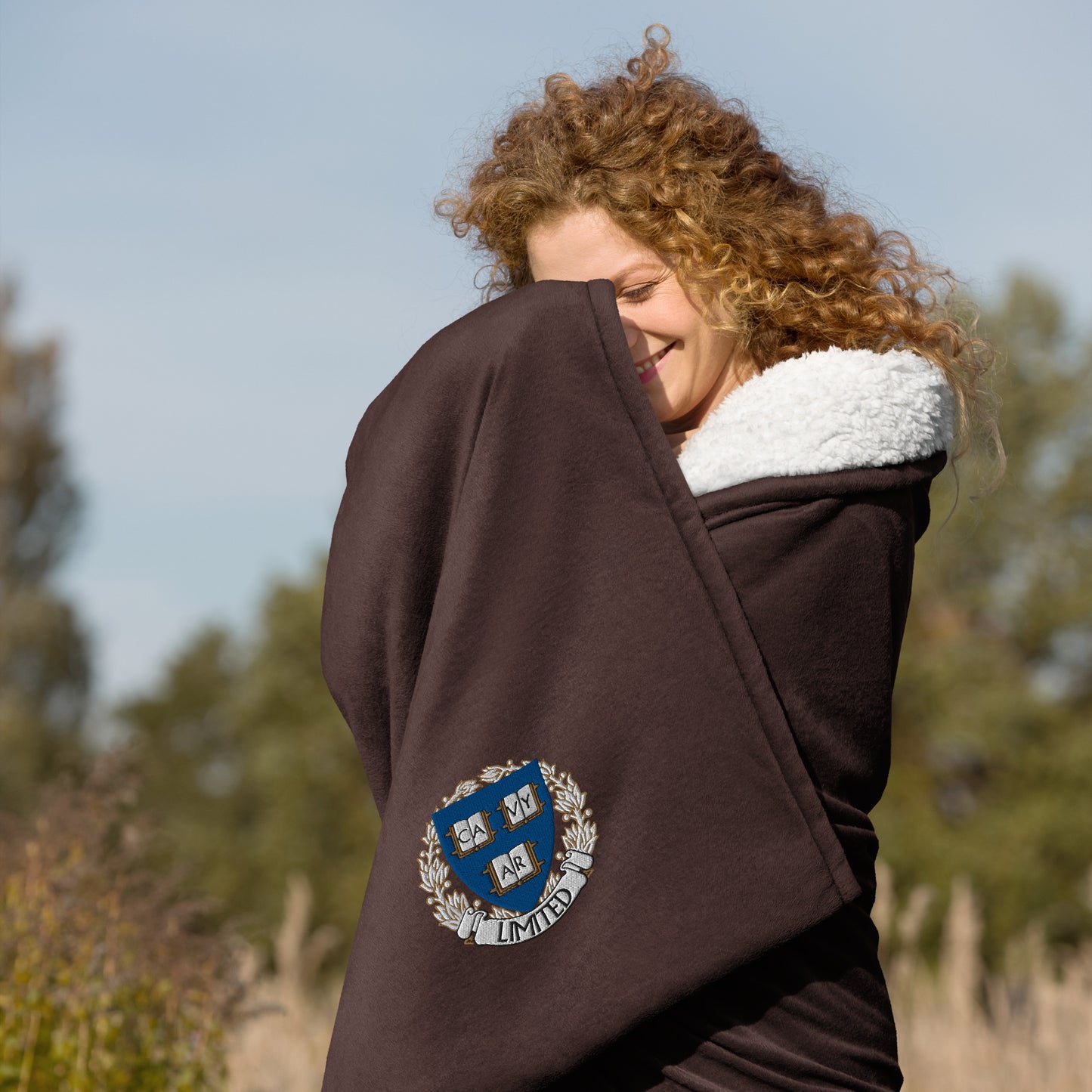 Embroidered Cavyar Ltd. Premium sherpa blanket