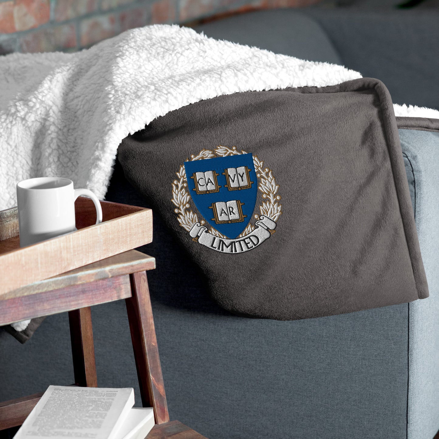 Embroidered Cavyar Ltd. Premium sherpa blanket