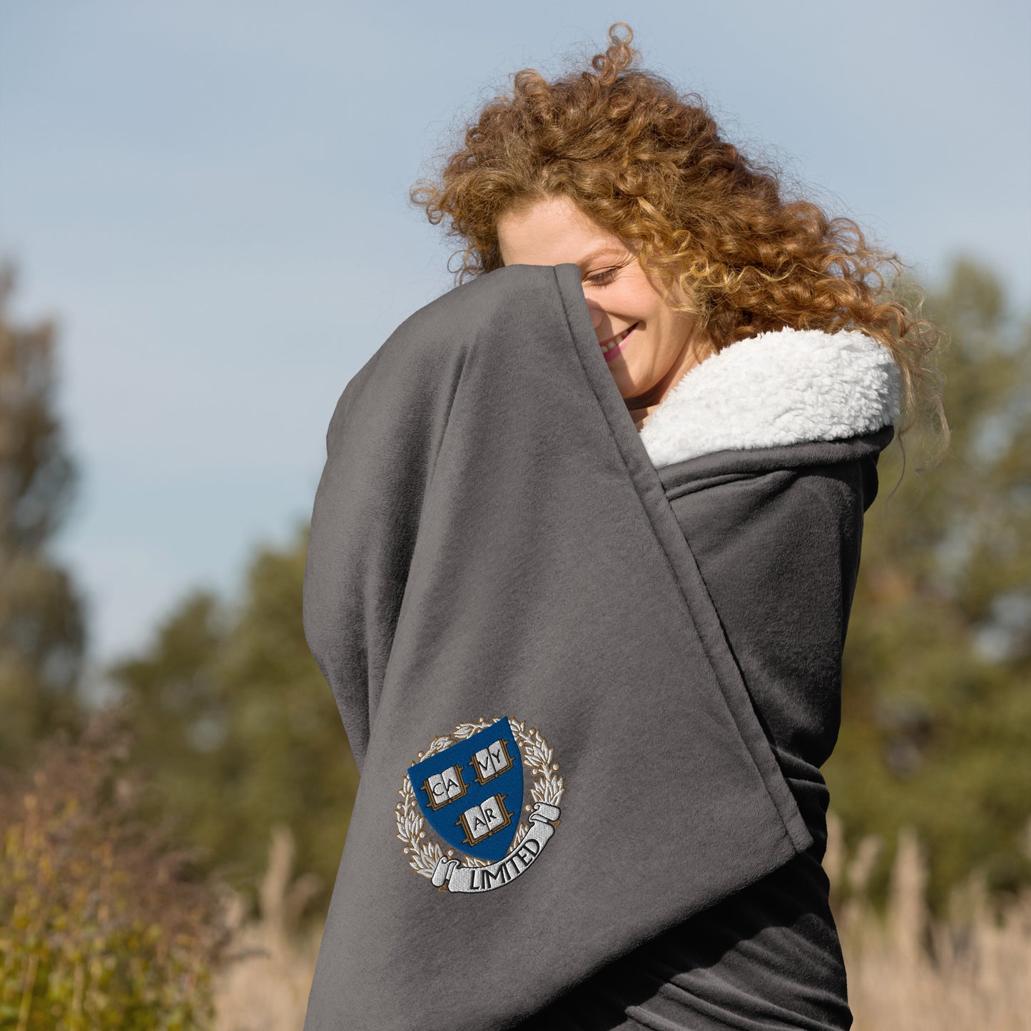 Embroidered Cavyar Ltd. Premium sherpa blanket