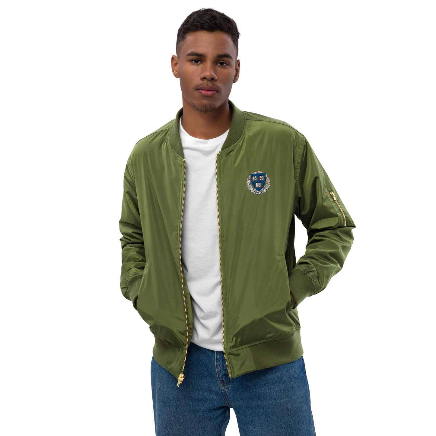 Cavyar Ltd. Crest Embroidered Chest and Back Premium bomber jacket