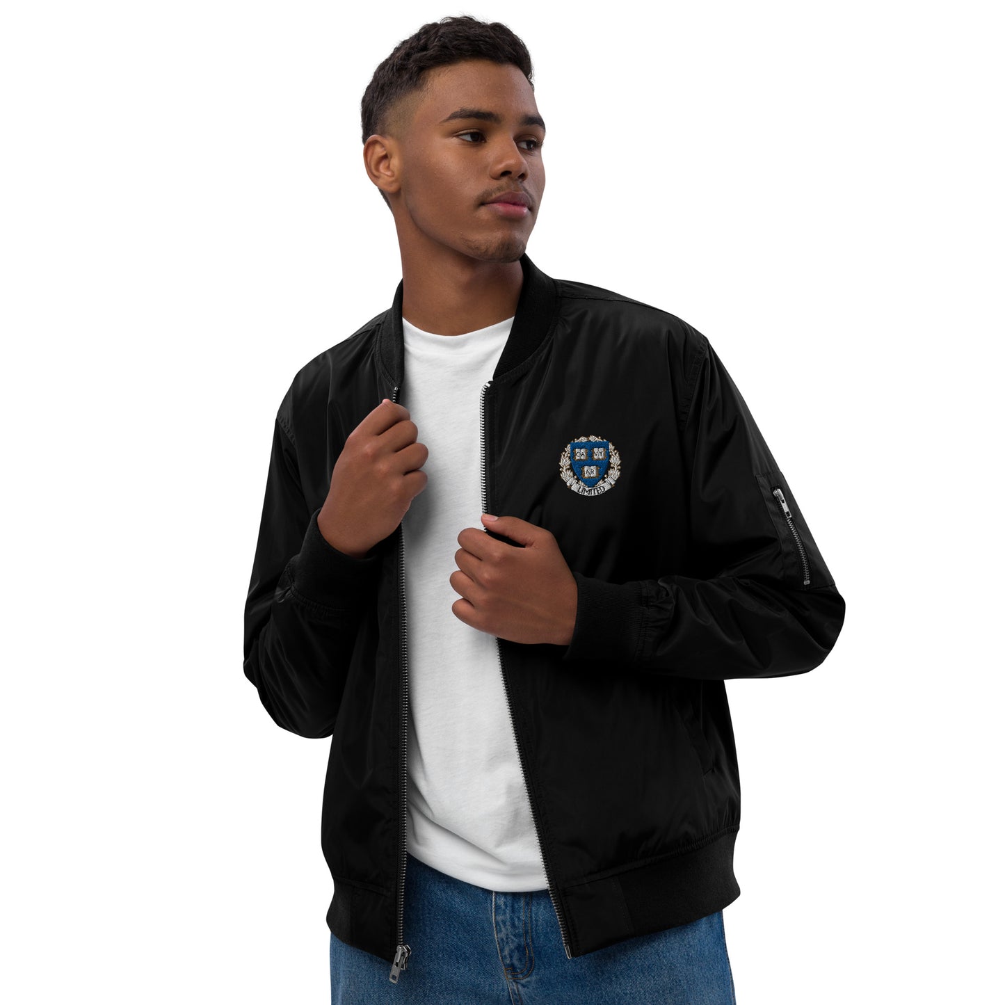 Cavyar Ltd. Crest Embroidered Chest and Back Premium bomber jacket