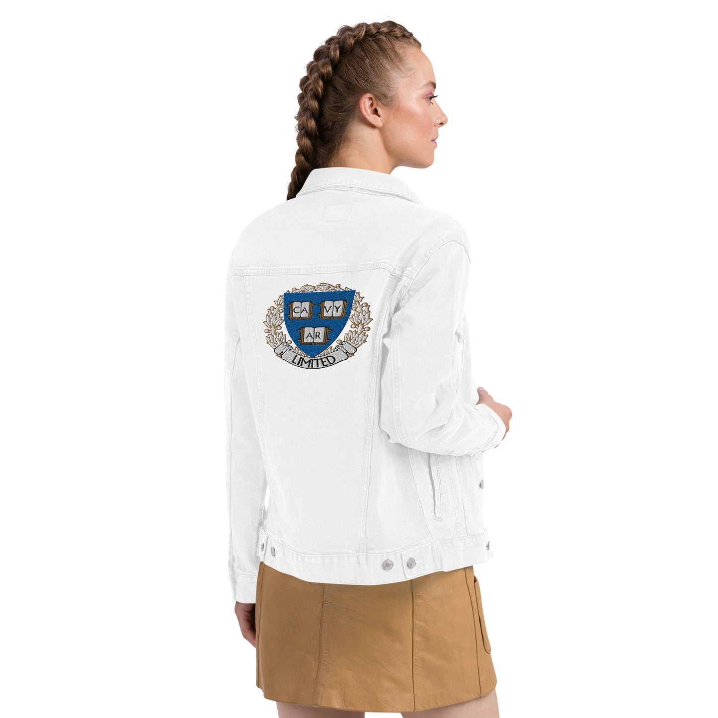 Embroidered Cavyar Ltd. Unisex denim jacket