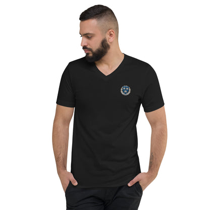 Embroidered Cavyar Ltd. Crest Unisex Short Sleeve V-Neck T-Shirt