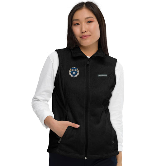 Embroidered Cavyar Ltd. Crest Women’s Columbia fleece vest