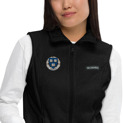 Embroidered Cavyar Ltd. Crest Women’s Columbia fleece vest