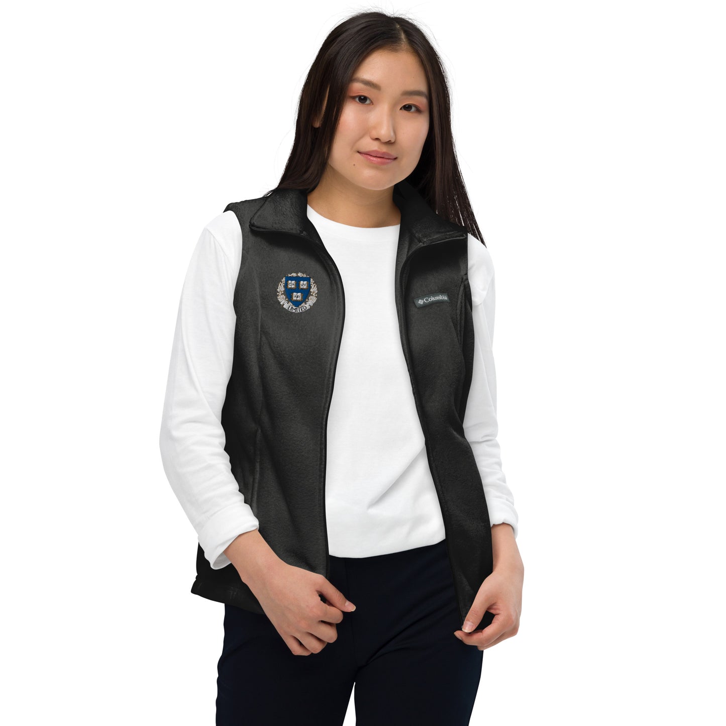 Embroidered Cavyar Ltd. Crest Women’s Columbia fleece vest