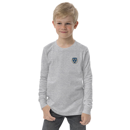 Embroidered Cavyar Ltd. Crest Youth long sleeve tee