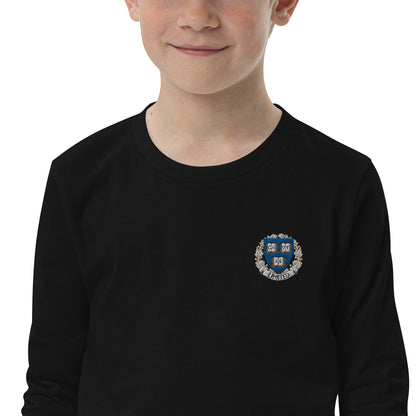 Embroidered Cavyar Ltd. Crest Youth long sleeve tee